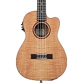 Lanikai FM-CEB 4 String Ukulele, Baritone Flame Maple Cutaway A/E Ukulele, with Fishman Kula Preamp and Tuner