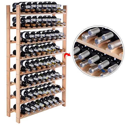 Giantex Wood Wine Rack Stackable Storage Storage Display Shelves (120-Bottle)