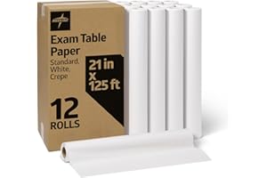 Medline Medical Exam Table Paper, Crepe Table Paper, 21 inches x 125 feet, Case of 12 Rolls