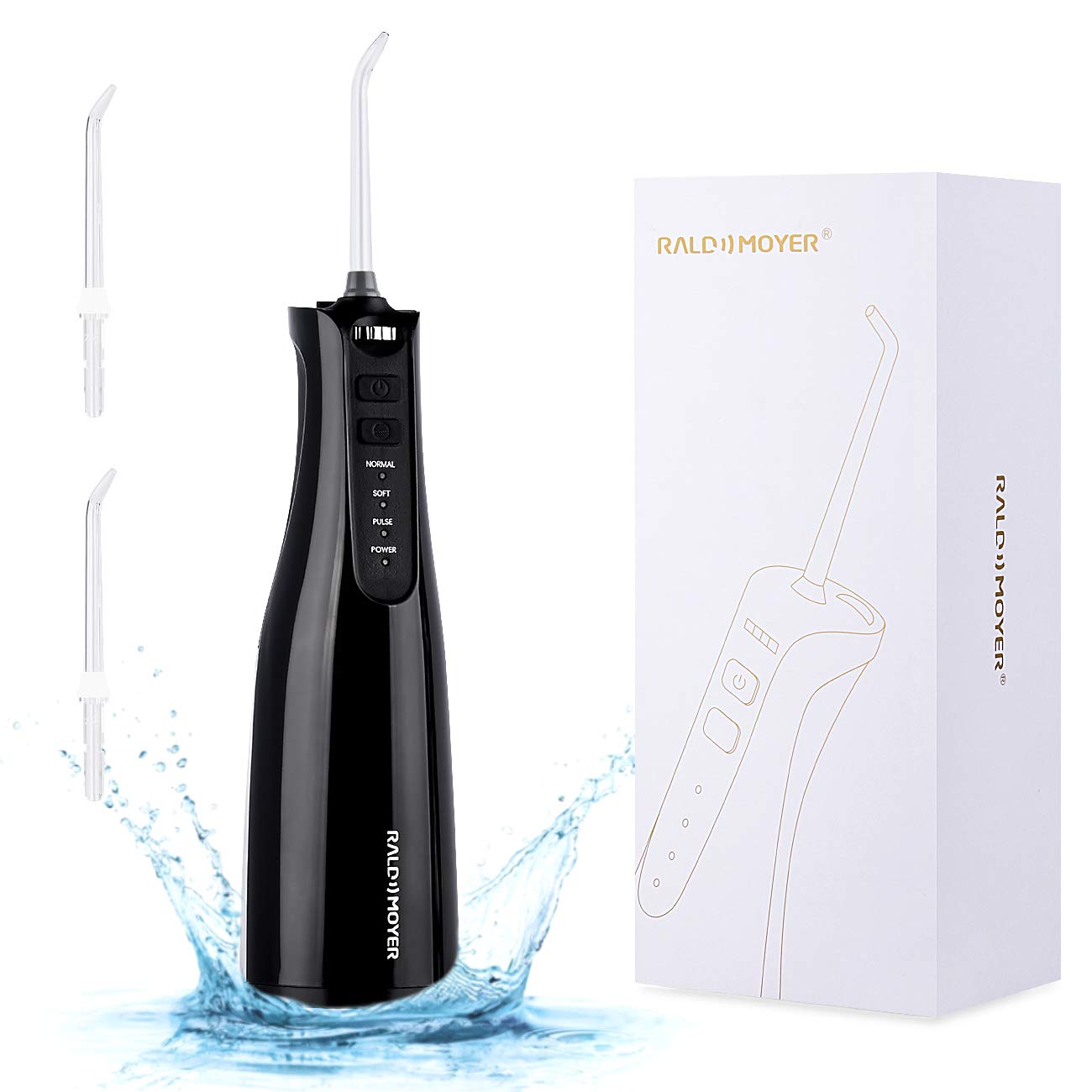 Portable Water Flosser Teeth Cleaner With Safety-Lock Key Professional Cordless Waterproof Dental Water Jet Oral Irrigator for Whitening Teeth with 2 Jet Nozzles for Home and Travel