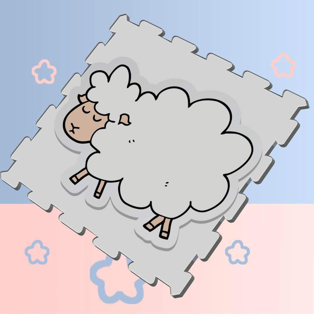 Kind Shiny Frendily Soft Sheep Foam Puzzle Floor Mat for Kids Interlocking Foam Tiles for Floor 8 Pieces 60 X 60 X 1.2cm Foam Puzzle Tiles