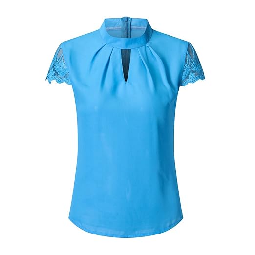 HOTstar Jubiläumsaktion 2019 Frauen-beiläufige Chiffon- Kurzschluss-Spitzen-Ernte-Spitzenbluse