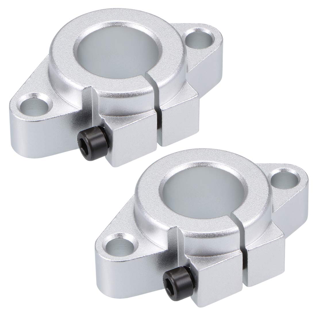 sourcing map 20mm Shaft Support SHF20 Flange Mount Linear Motion Slide Rail Guide Blocks for CNC 3D Printer (Pack of 2)