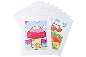 HOTUO 12 Pack 11x14 Kids Art Frame Display 8.5x11, Bevel Cut White Cardboard Paper Kid Artwork Picture Frames, Great for Kids Drawings, Artworks