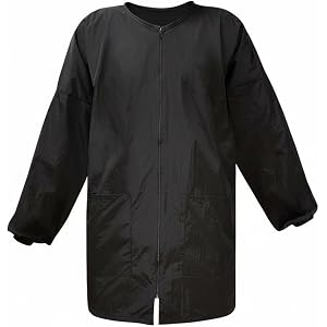 Ysyqkn Waterproof Barber Apron Professional Salon Smock Long Sleeve Work Gown Uniform Zip Closure Breathable Design Suitable