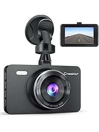 Dash Cam, Crosstour 1080P Car DVR Dashboard Camera Full HD with 3" LCD Screen 170&deg;Wide Angle, WDR, G-Sensor, Loop Recording and Motion Detection (CR300)