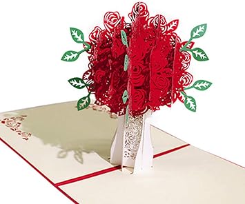 Biglietto Per Valentine S Day Deesospro Biglietto D Auguri Per Gli Innamorati Biglietto Di Auguri Pop Up 3d Regalo Per Il Compleanno O L Anniversario Dell Amante Bouquet Di Rose Amazon It Bellezza