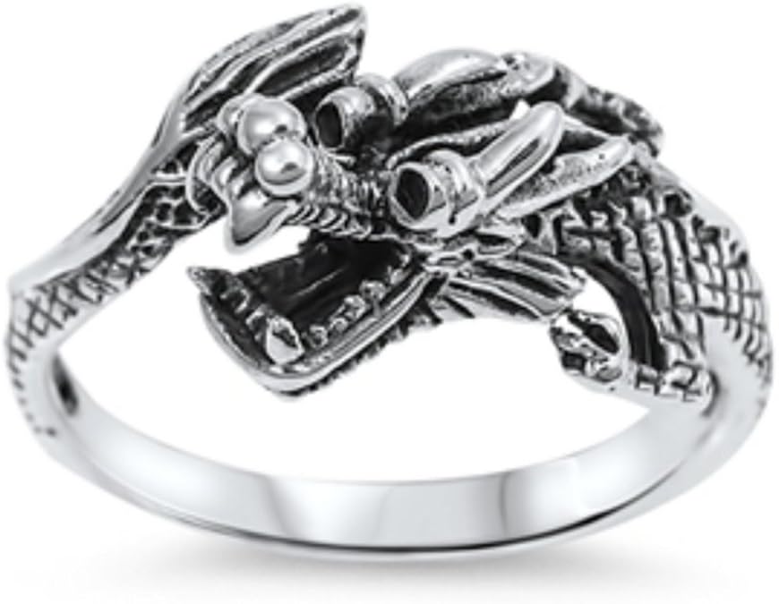 925 Sterling Silver Dragon Ring Amazon.co.uk Jewellery