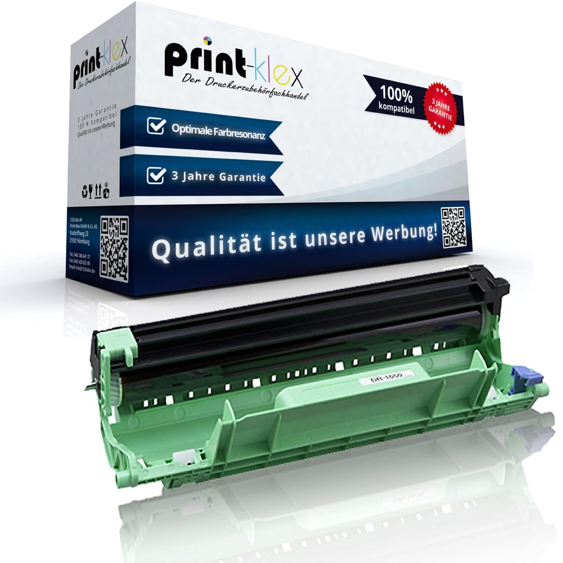 Print-Klex Compatible Drum Unit for Brother DCP-1510 DCP-1512 HL-1110 HL-1110 R HL-1112 MFC-1810 MFC-1815 DCP1510 DCP1512 HL1110 HL1110R HL1110 R HL1112 MFC1810 MFC1815 DR1050 DR-1050 Drum Drum K
