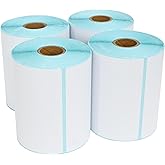 L LIKED 4"x6" Direct Thermal Labels, 1000 PCS White Perforated & Strong Adhesive Shipping Labels, 250 Labels per Roll, for Address Barcode Mailing (4 Rolls)