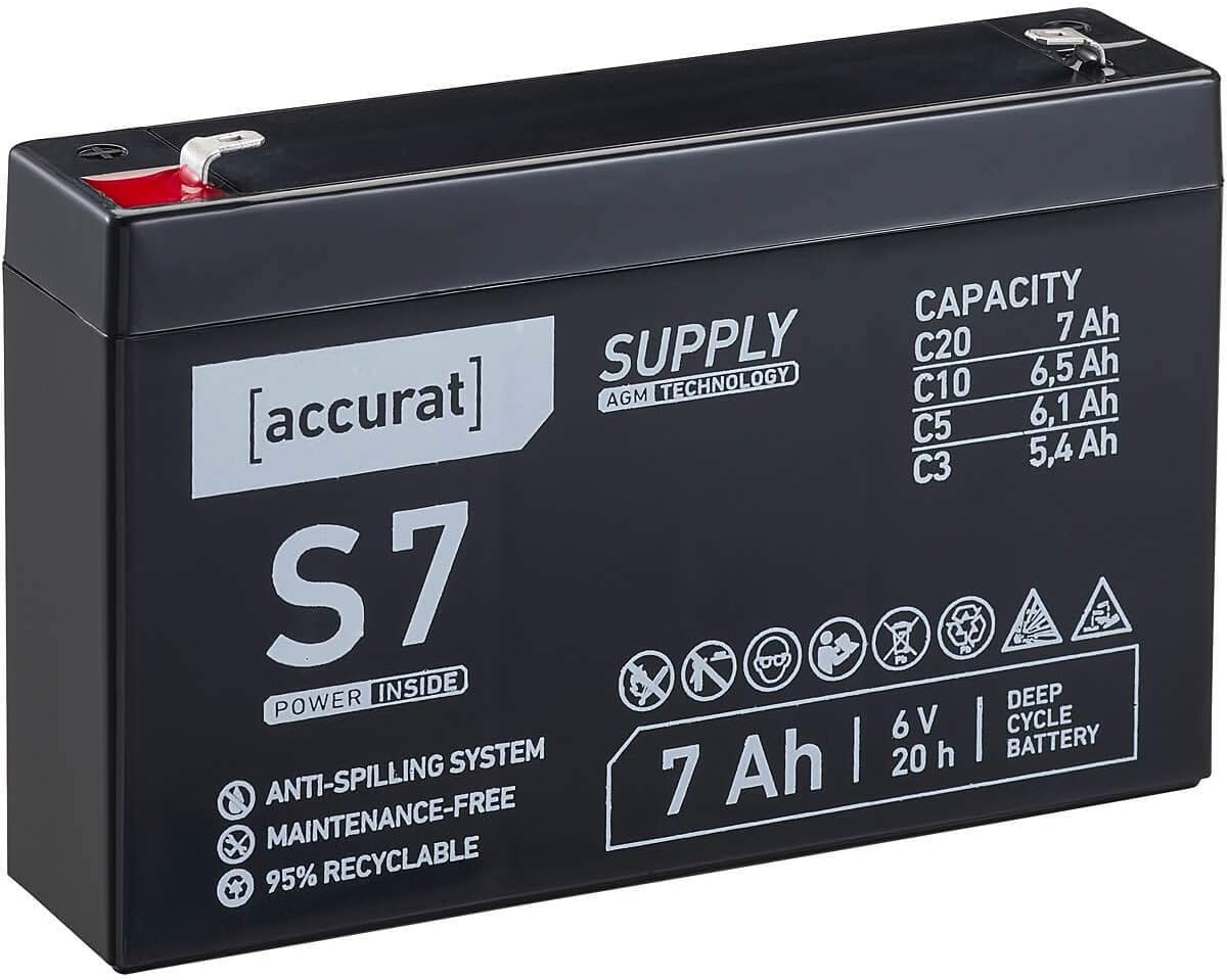Accurat 6V 7Ah Blei-Akku AGM Blei-Batterie Zyklenfest Supply-Serie VRLA ...