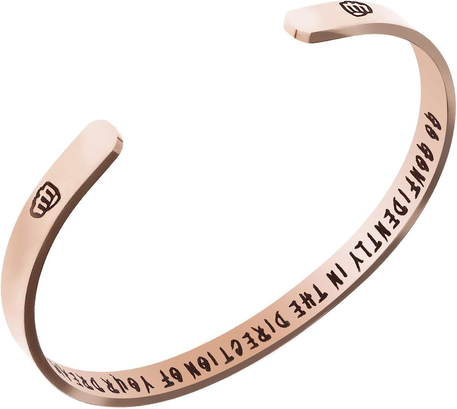 Engraved Inspirational Stainless Steel Cuff Bracelet for Women Men