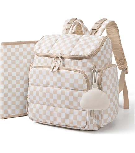 Amazon.com: MCWTH Checkered Diaper Bag Backpack Set for Baby Girls