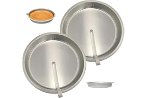 10 Inch Round Cake Pan 2PCS Tinplate Easy Release Cake Pan with Built-in Swivel Blade for Baking, Ring Tins