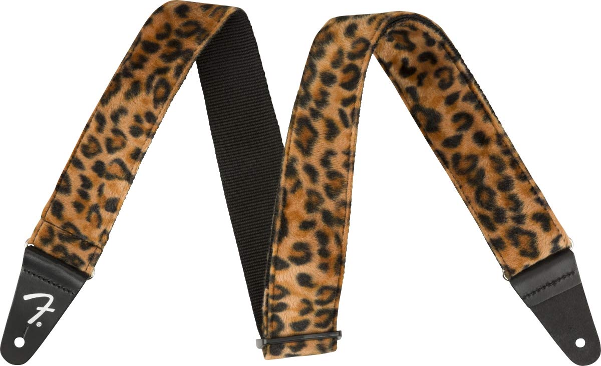 Fender® Wild Animal Print Guitar Strap - Leopard. Suitable for Electric, Acoustic & Bass Guitars