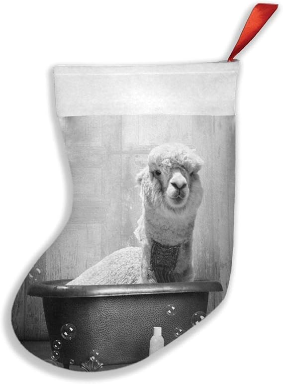 Llama in Vintage Badewanne Tröster Weihnachtsstrumpf Geschenk Tasche