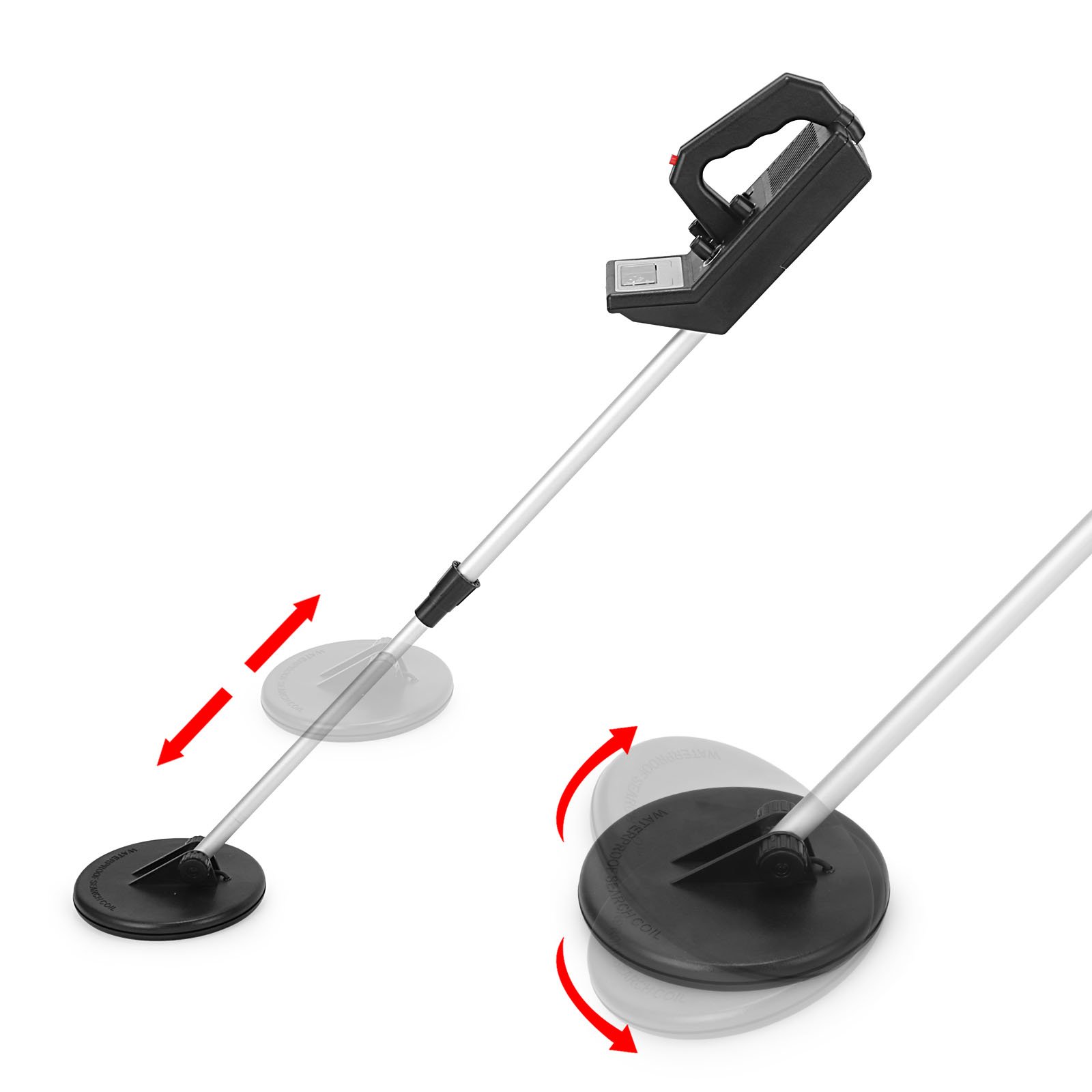 Voilamart Metalldetektor Metallsuchgerät Pinpointer,LCD-Bildschirm Diskrimination Funktion wasserdichter Suchspule mit Faltschaufel und Tragetasche Geschenk für Kinder Profis Einsteiger