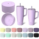 Kaitiaki 2Pcs Silicone Boot Compatible with Brumate Era 40 oz 30 oz Tumbler, Anti-Slip Bottom Sleeve Cover Bumper, Protective Water Bottles Accessories, BPA-Free (Lavender)