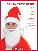 Smiffys Mens Santa Claus Christmas Costume Set One Size White Red Polyester Wig view 4