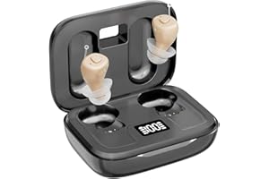 JEWUNO Rechargeable Hearing Aids for Seniors - Compact In-the-Ear Hearing Amplifiers with Adaptive Noise Reduction & Easy Controls | Long-Lasting Battery Discreet Invisible Design for Adults & Elderly