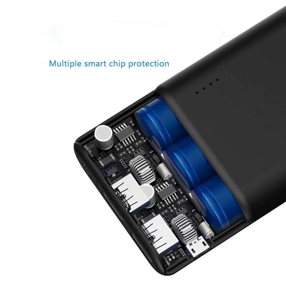 POWEROWL Power Banks 10000mAh High Capacity Portable Phone Charger External Battery Charger Compatible with iPhone iPad Huawei Samsung Xiaomi and more（Black）