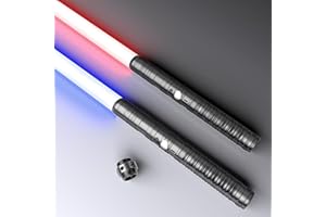 Beyondtrade Lightsabers, Alloy Metal Hilt RGB 15 Colors FX Sound Type-C Rechargeable Heavy Dueling Light Swords with Smooth Swing for Birthday Halloween Xmas Present Adults Kids Toys Cosplay