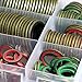 Boeray 240pcs 12 Sizes NBR Sealing Gasket Assort Kits Oil Resist NBR Ring with Metal, Rubber Metal Combination Oil Sealing Ring Kits