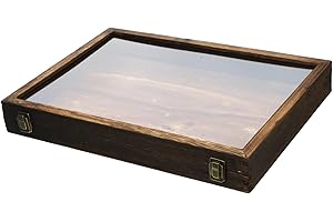 HIAKDOFT Insect Display Case Box Acrylic and Wood Frame 45x32x6cm Hangable Butterfly Specimen Storage Container for Collector
