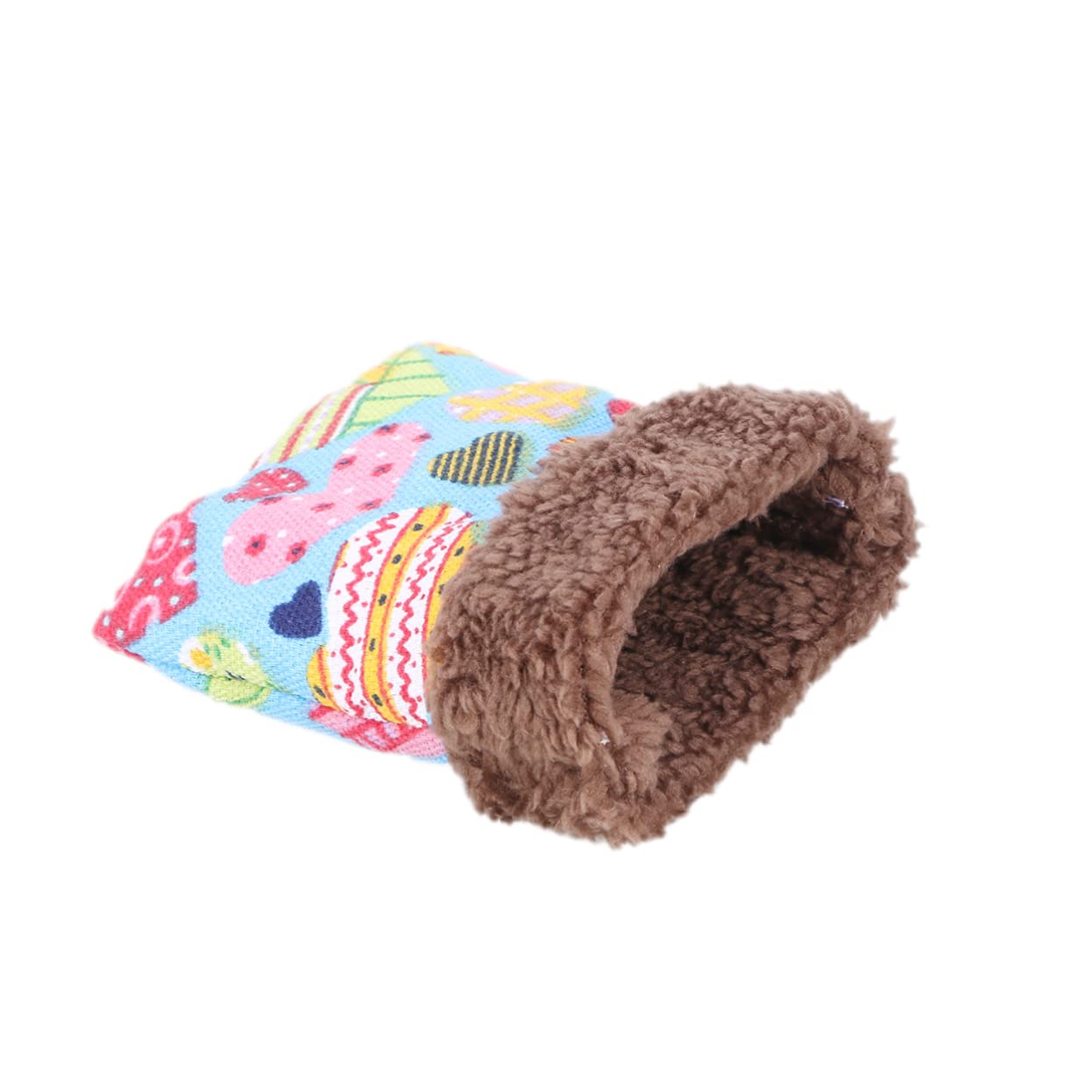 GRIRIW Printed Pet Sleeping Bag Nest for Small Animals Hamster Rabbit Squirrel Warm Cotton Bed 8.66 Inch Cozy Sleep Pod for Indoor Outdoor Travel