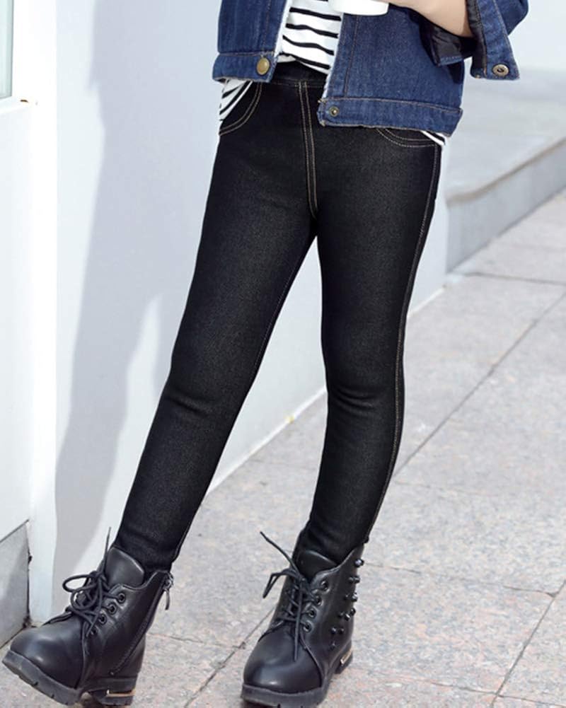 Shengwan Leggings Lunghi Bambina e Ragazza Foderato Caldo Jeans Pantaloni  Autunno Inverno Leggins Bambine e ragazze Abbigliamento berjaya.edu.my
