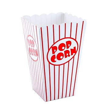 Bekith 48 Stück Popcorn Tüte,Papiertüten Partytüte Rot-Weiß Gestreift Größe:16 x 10 x 7cm