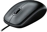Logitech B100 Wired USB Mouse 3-Buttons Optical Ambidextrous Black