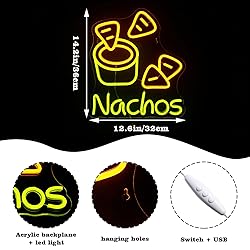 LookLight Nachos Neon Sign,Cheesy Delight Neon