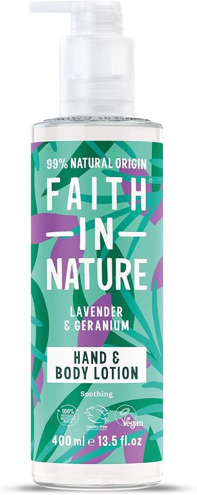 Faith In Nature Lavender Geranium Hand & Body Lotion 400 ml Vegan Cruelty Free
