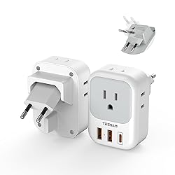 TESSAN European Travel Plug Adapter 2 Packs, Type C