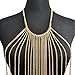 Jane Stone Fashion Gold Tone Statement Multi Layered Tassel Bikini Body Chain Sexy Beach Jewelry(Fn1895)