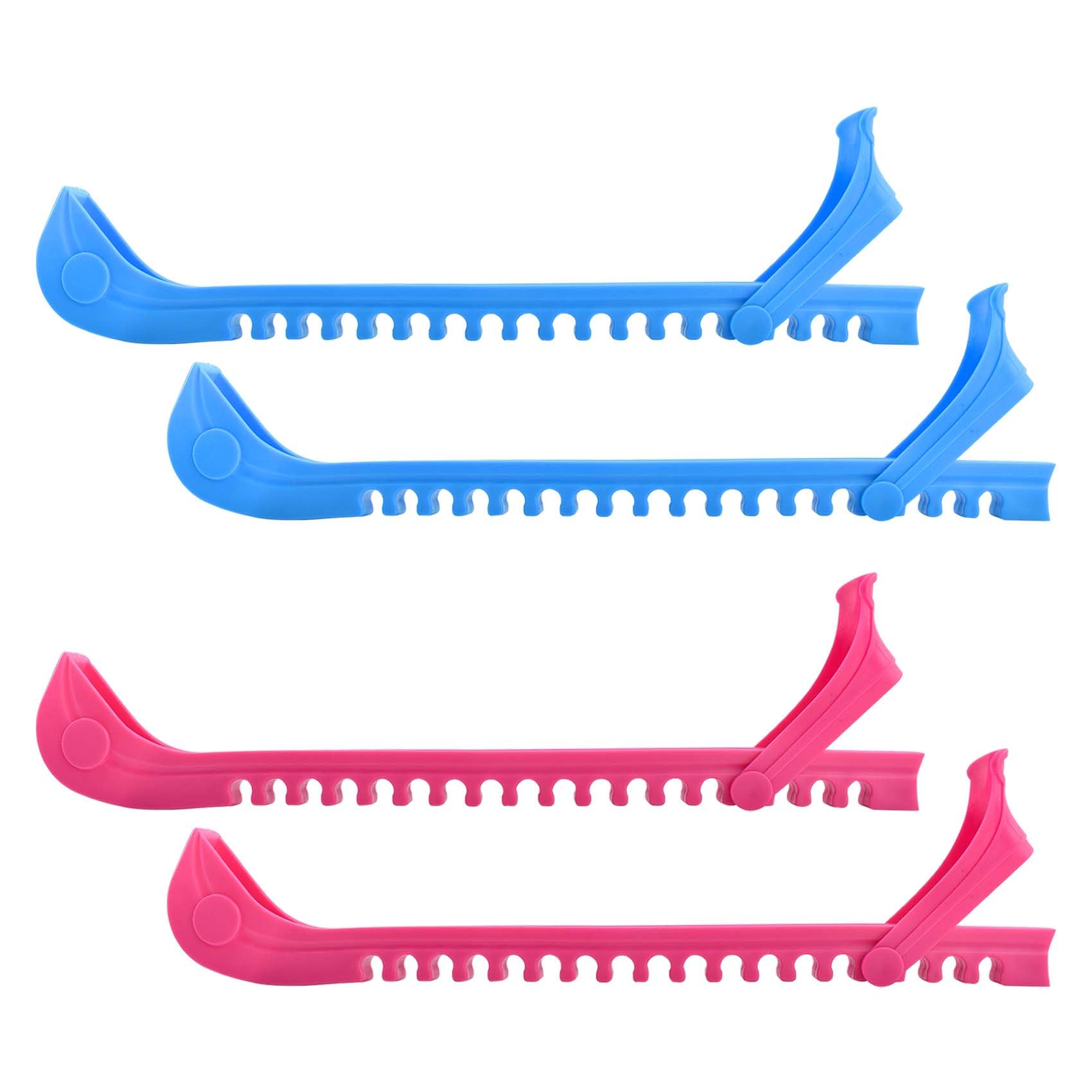 Faumsut Ice Skate Guards, 2 Pack Hockey Shoes Ice Skates Blade Covers, Adjustable Figure Skate Protector Accessories (Blue red, Large)