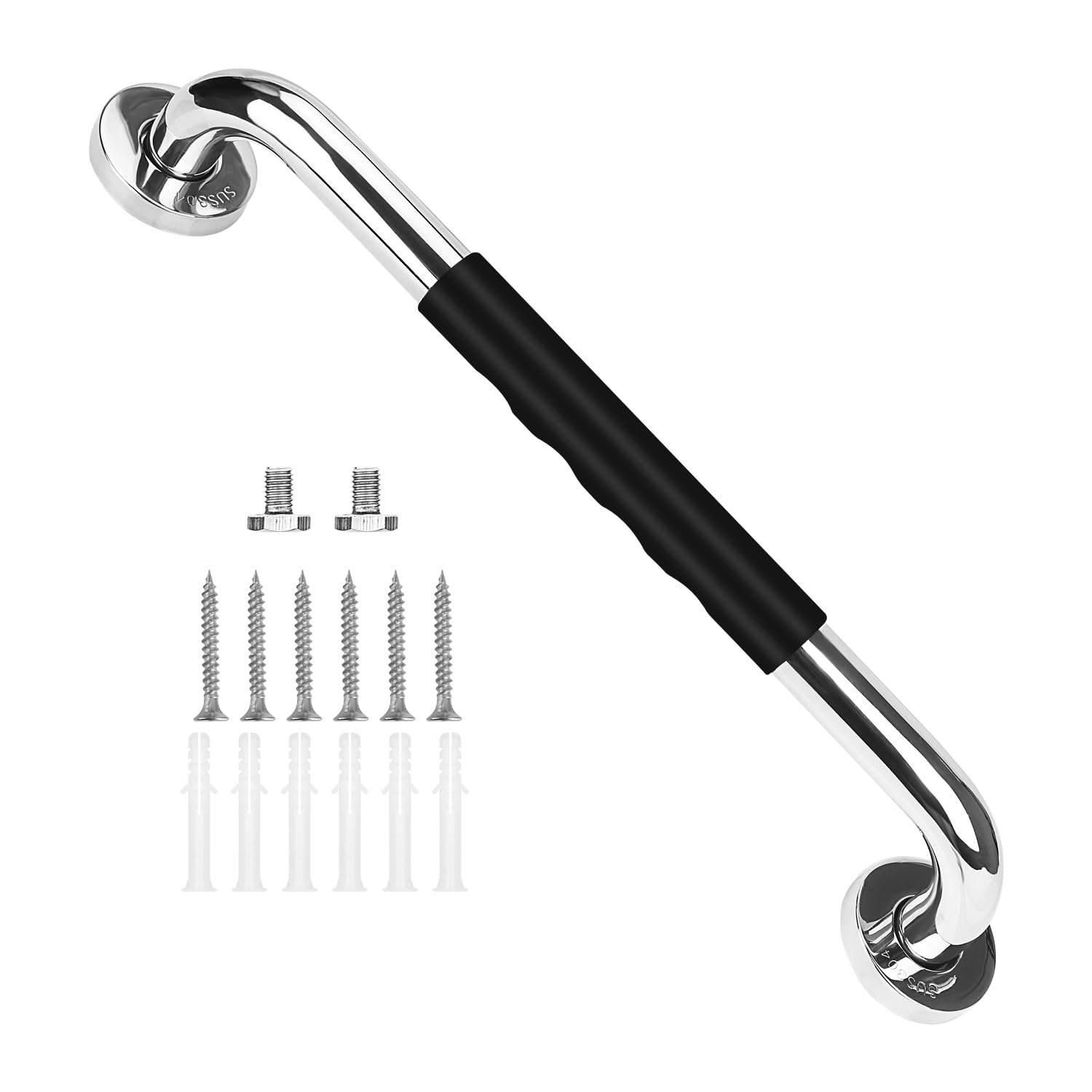 supregear Grab Bars for Bathroom, 50 cm SUS 304 Stainless Steel Non-Slip Bathroom Shower Handle for Elderly Senior Children Pregnant Bathtub Toilet Bedroom, Concealed Screw Wall Mounted