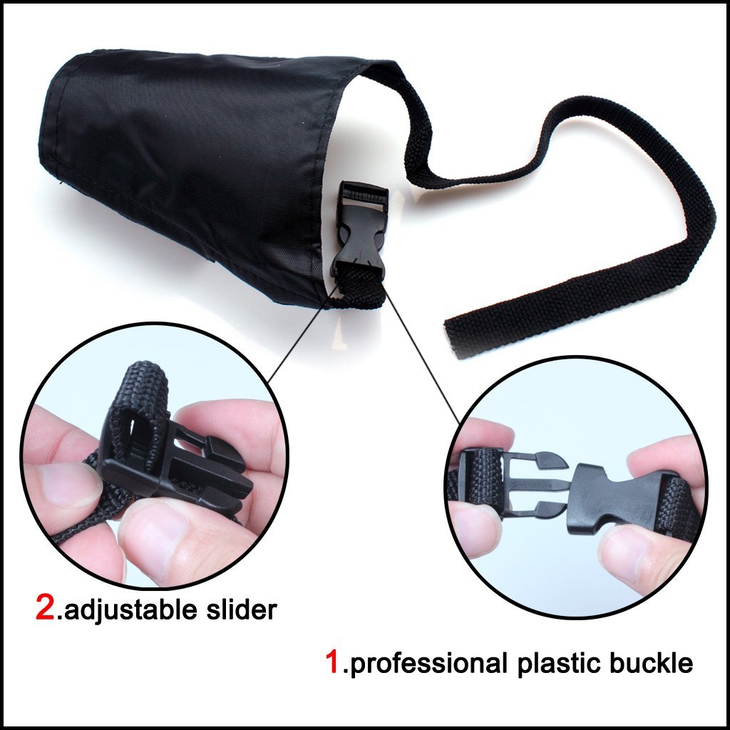 Avivnor 1SET of 5PCS Adjustable Breathable Secure Small Medium Large Extra Dog Muzzle,Black