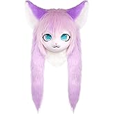 ZFKJERS Cosplay Fursuit Headgear Animal Head Cat Mask Halloween Masquerade Adults Costume Accessories Set