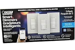 Feit Electric Wi-Fi Smart Dimmer Light Switch, 3 Pack, White