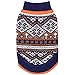 Blueberry Pet Nordic Pattern Inspired Fair Isle Navy Blue Snowflakes Dog Sweater, Back Length 20