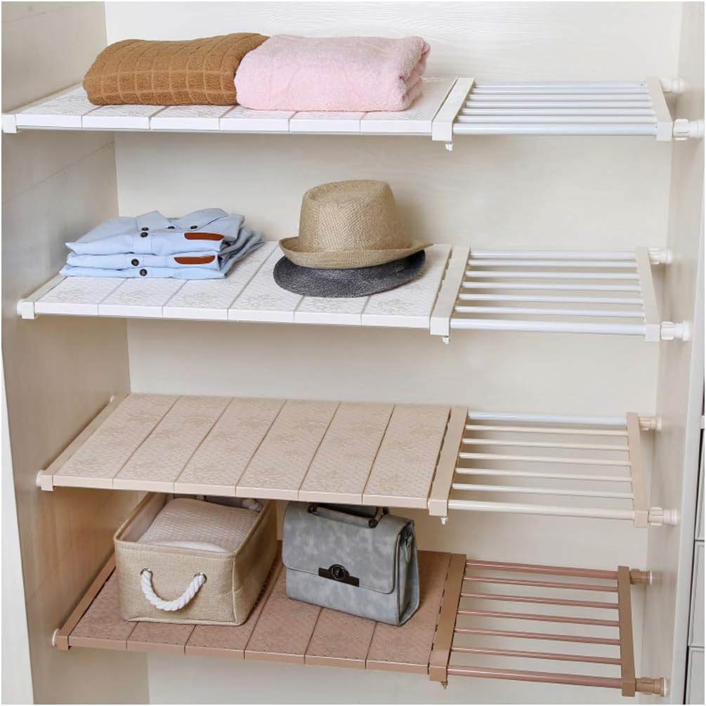 HyFanStr Expandable Wardrobe Storage Closet Organiser for Wardrobe, Cupboard, Airing Cupboard