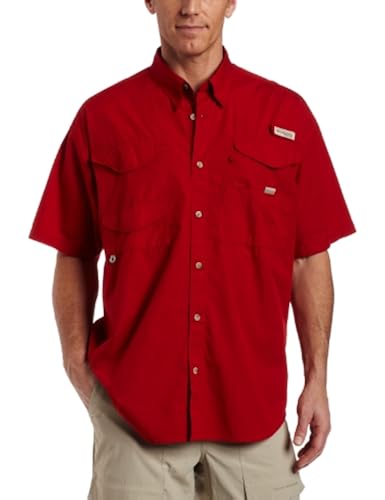 Columbia Men's Bonehead Short Sleeve Fishing Shirt – 100% Cotton, Four Chest Pockets, Rod Holder - View #9