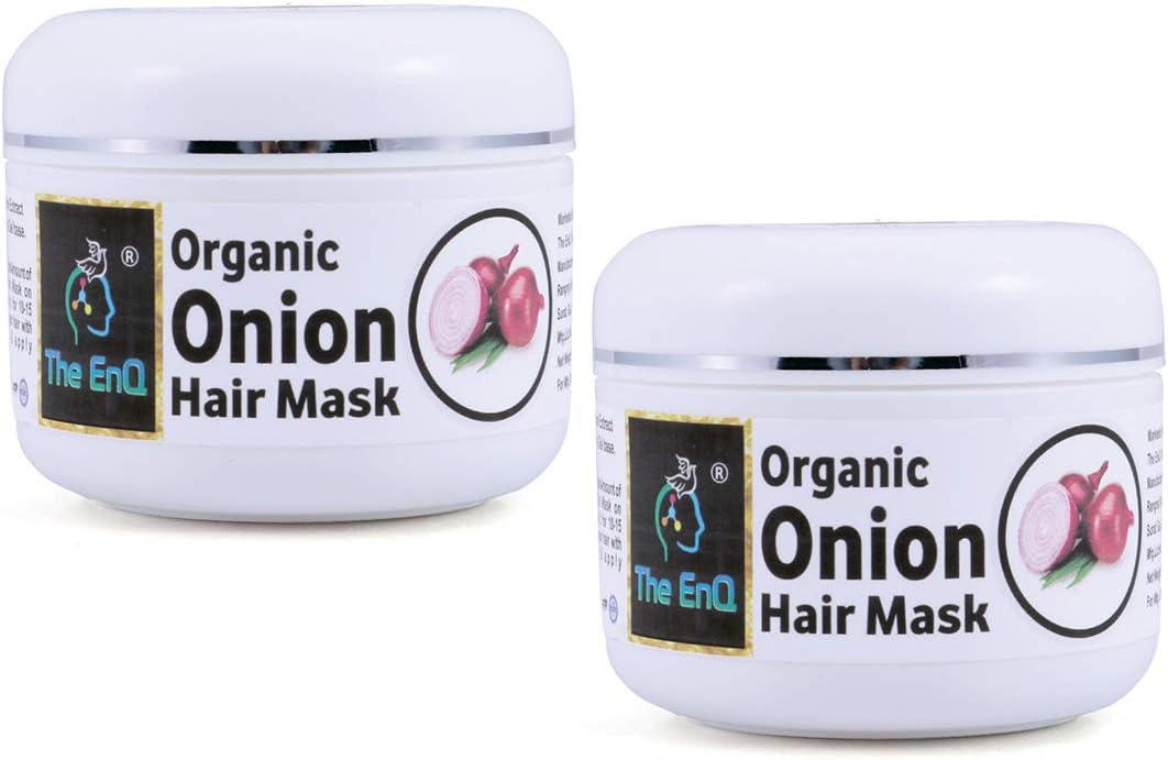 The EnQ Onion Hair Mask For Hair Growth And Reducing Hair Fall 99% Pure Aloe Vera With Organic Onion Extract 100gm (Pack of 2)