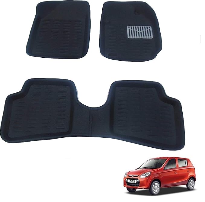 Kozdiko Car 3D Mats Foot mat Black Color for Maruti Suzuki Alto 800