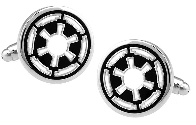 Manschettenknöpfe mit den Symbolen der imperialen Allianz aus „Star Wars / Krieg der Sterne“, schwarz in Geschenkbox