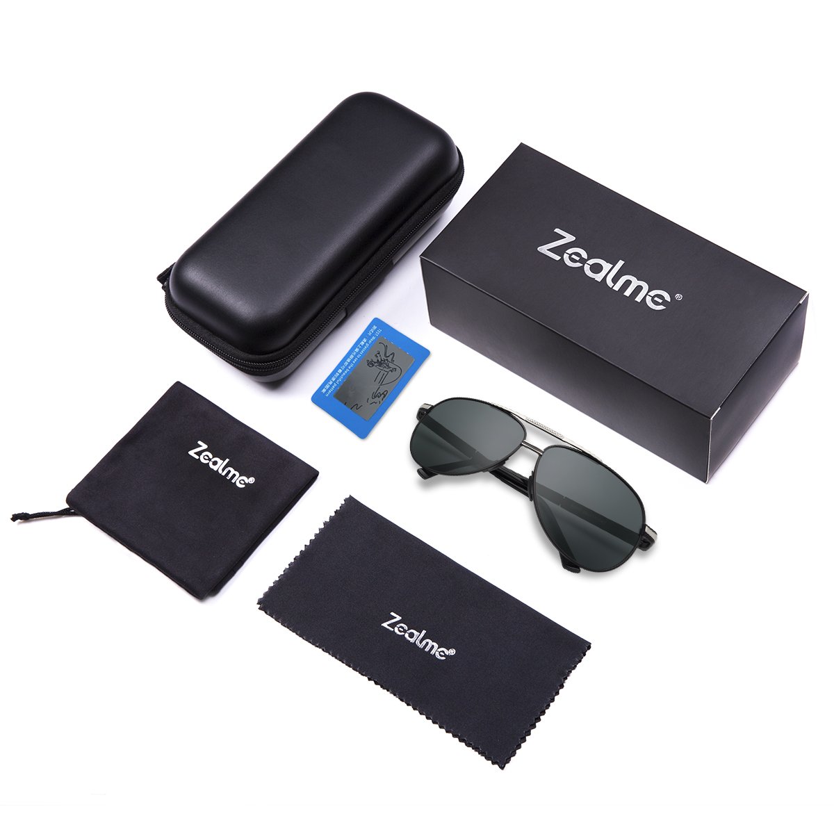 Zealme Polarized Fashion Aviator Anti Glare Pilot Driving Fashion Lightweight Durable Unbreakable Frame Cycling Fishing cycle Hiking Dark Sunglasses for Men Women (black) BM110