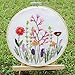 2 Pack Embroidery Kit, Full Range of Embroidery Starter Kit with Pattern DIY Embroidery Kit for Beginner Including Embroidery Cloth, Embroidery Hoop, Threads, Tools Kit (Floral Hoop & Flowers)