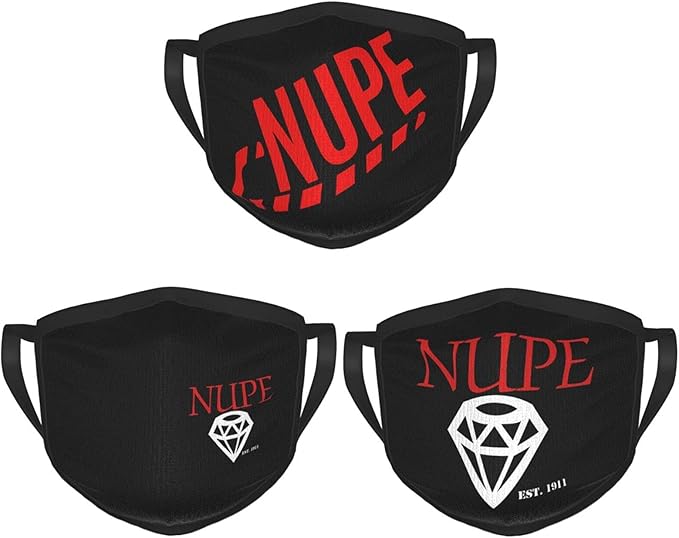 3Pcs Nupe Logo Men Womans Reusable Face Mask Dust Masks Black at Amazon